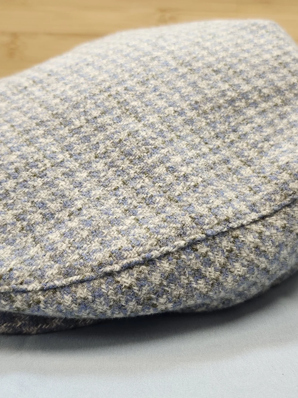 Brixton Light Blue & Gray Herringbone Flat Cap